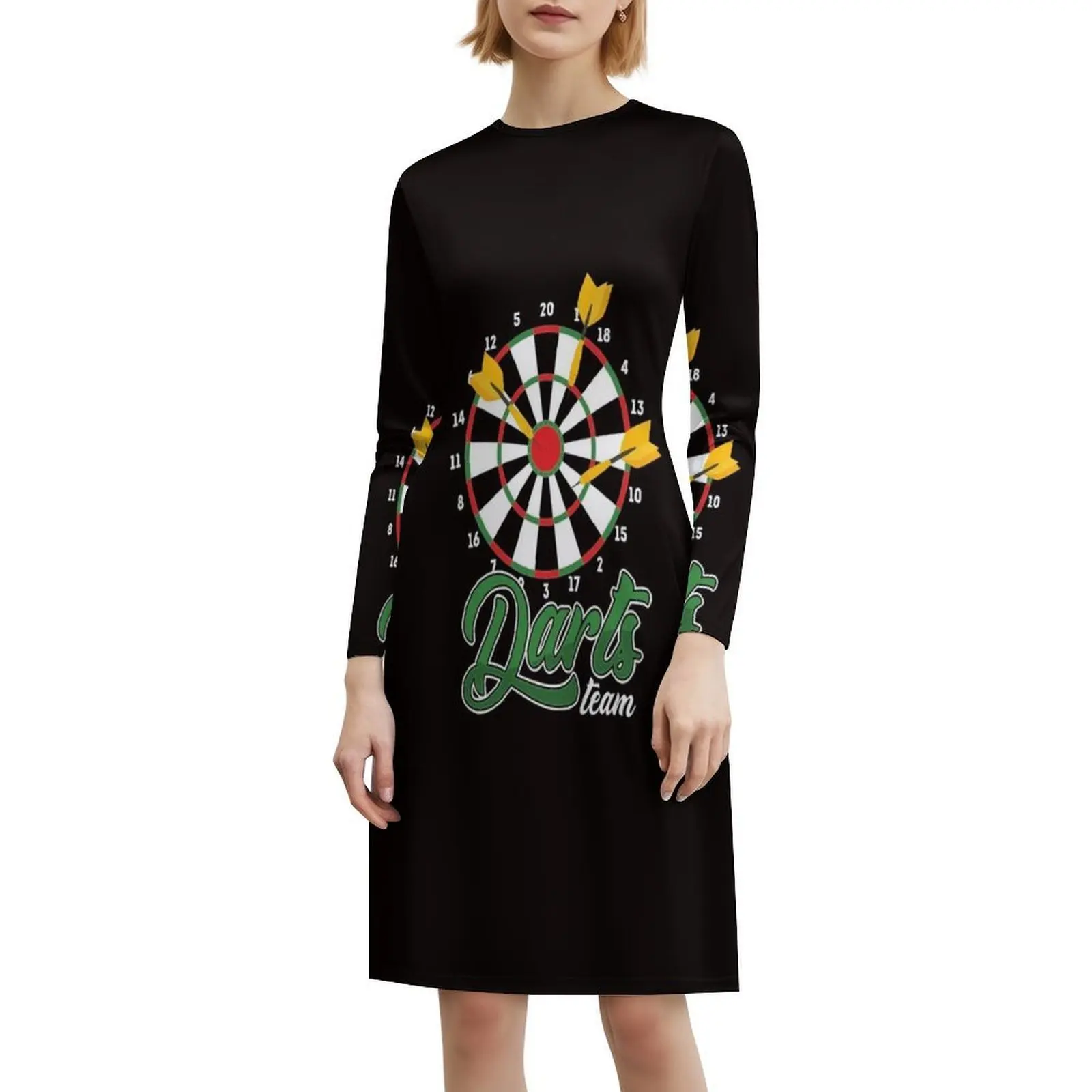 فستان Darts Team Dartboard Dartist Bullseye Target Dart Floral Smock للنساء للربيع والصيف فستان كاجوال لسهام السهام للحفلات
