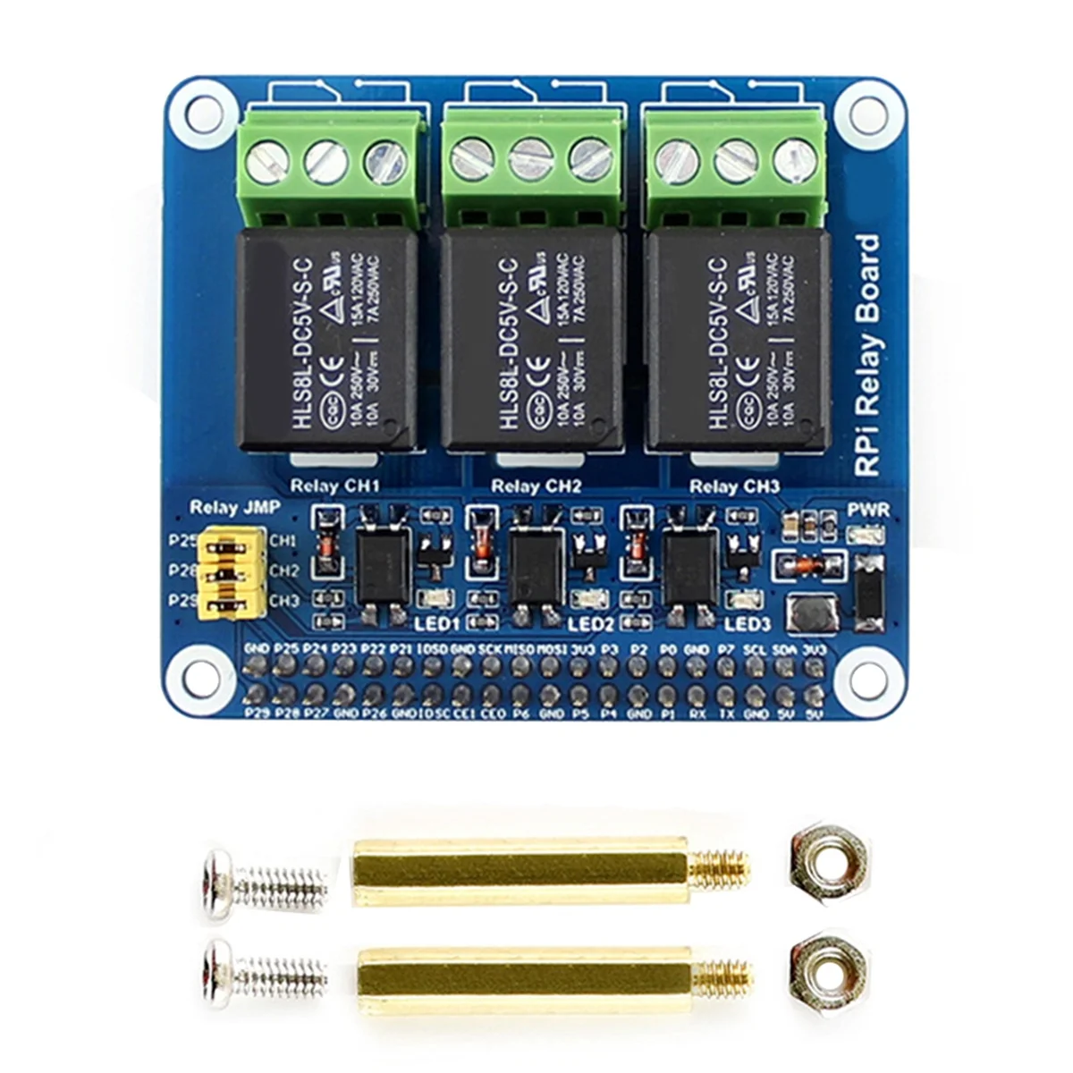 Papan ekstensi Relay 3 saluran, untuk Raspberry Pi 5/4B dengan isolasi Optocoupler untuk Raspberry Pi 5 4B 3B + 3B Zero 2W