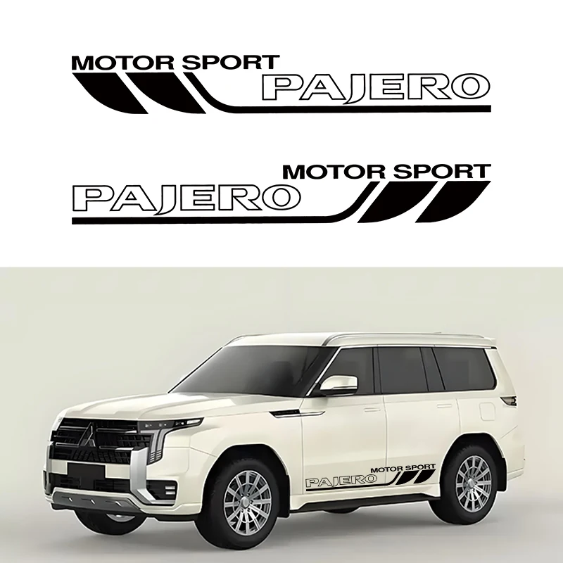 

2PCS Car Body Decor Decals For Mitsubishi Pajero Sport Car Door Side Stickers Auto Wrap Graphic Vinyl Film Racing Decals Accesso