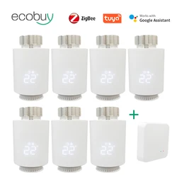 Tuya Smart ZigBee Thermostatic Valve Head Radiator TRV Zigbee Thermostat Radiator Valve Temperature Controller Alexa Google Home