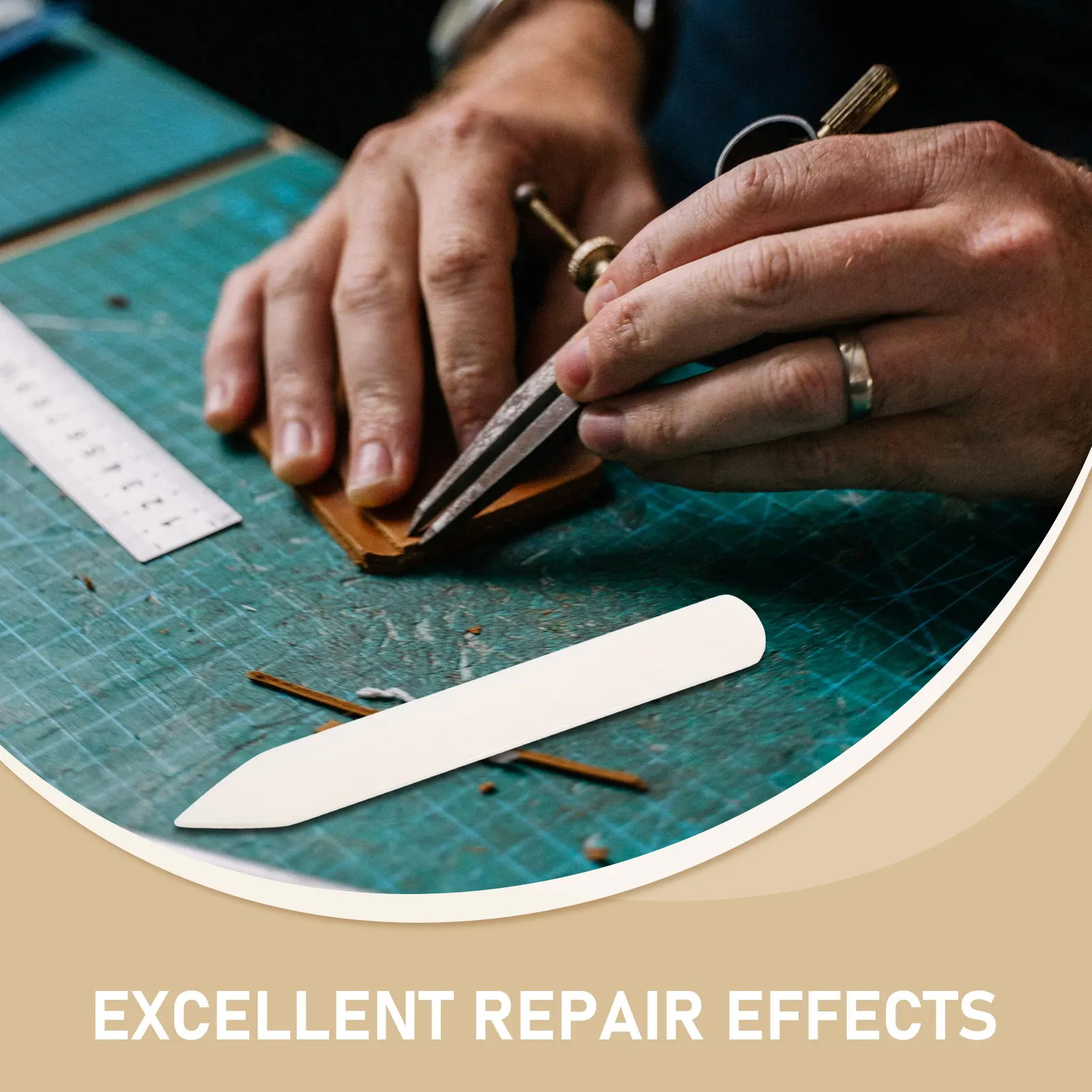 Cow Bone Shaping Trimming Tool Reliable Portable Edge Repair Burnishing Folder Leathercraft Supplies Creaser