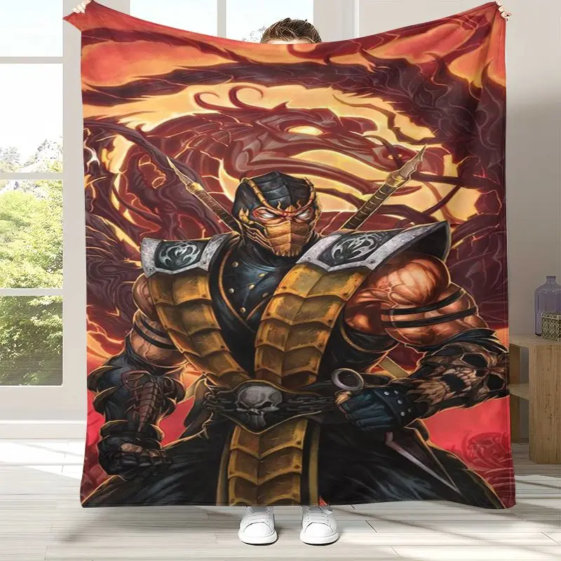 Vintage Fighter Mortal Kombat Game Movie Soft Flannel Throw Blanket,Cozy Warm Blanket for Bed,Sofa,Living Room,Picnic,Home Decor