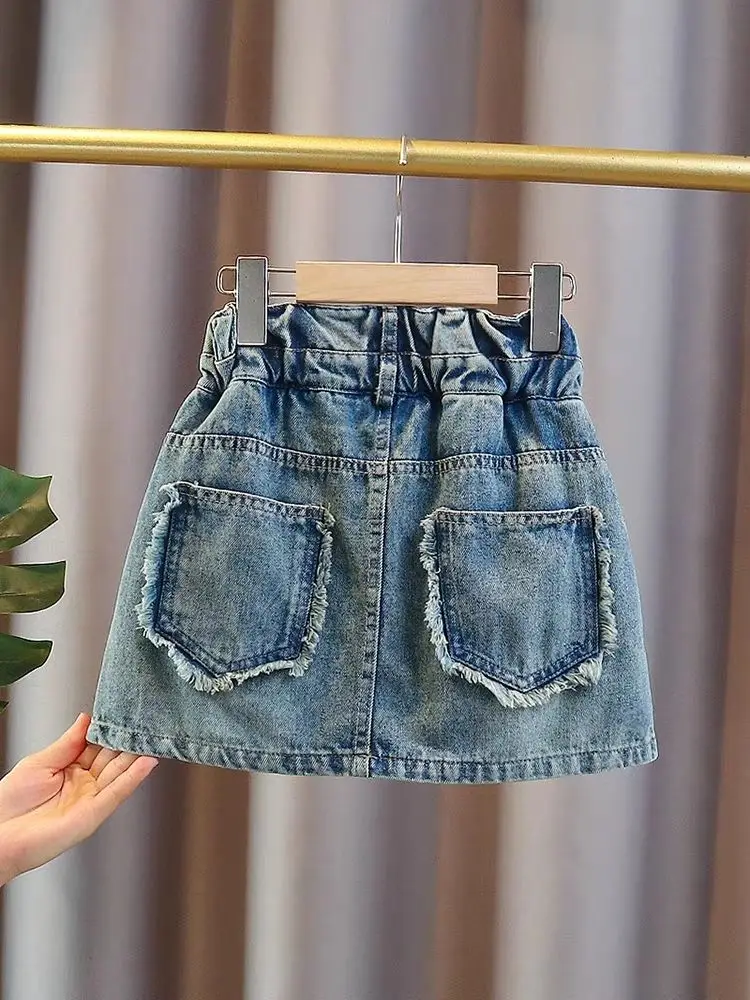 

Новое модное летнее платье для детей среднего и большого возраста, короткая юбка, детские юбки, джинсовая юбка для девочек, летняя