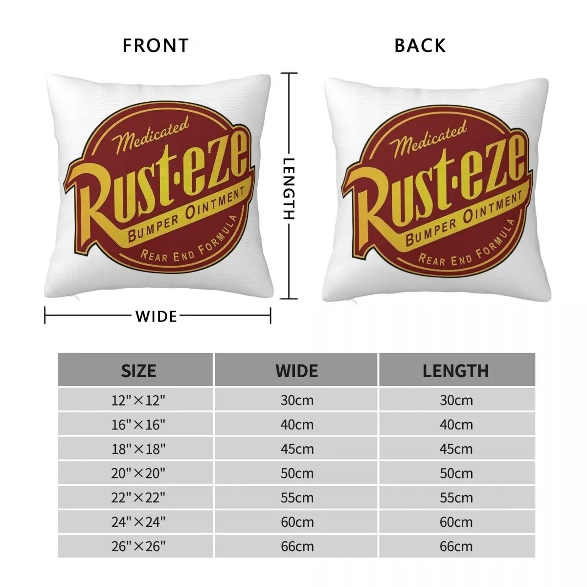 Rust-eze Medicated Bumper Ointment Pillowcase Polyester Linen Velvet Pattern Decor Throw Pillow Case Room Cushion Cover 45x45