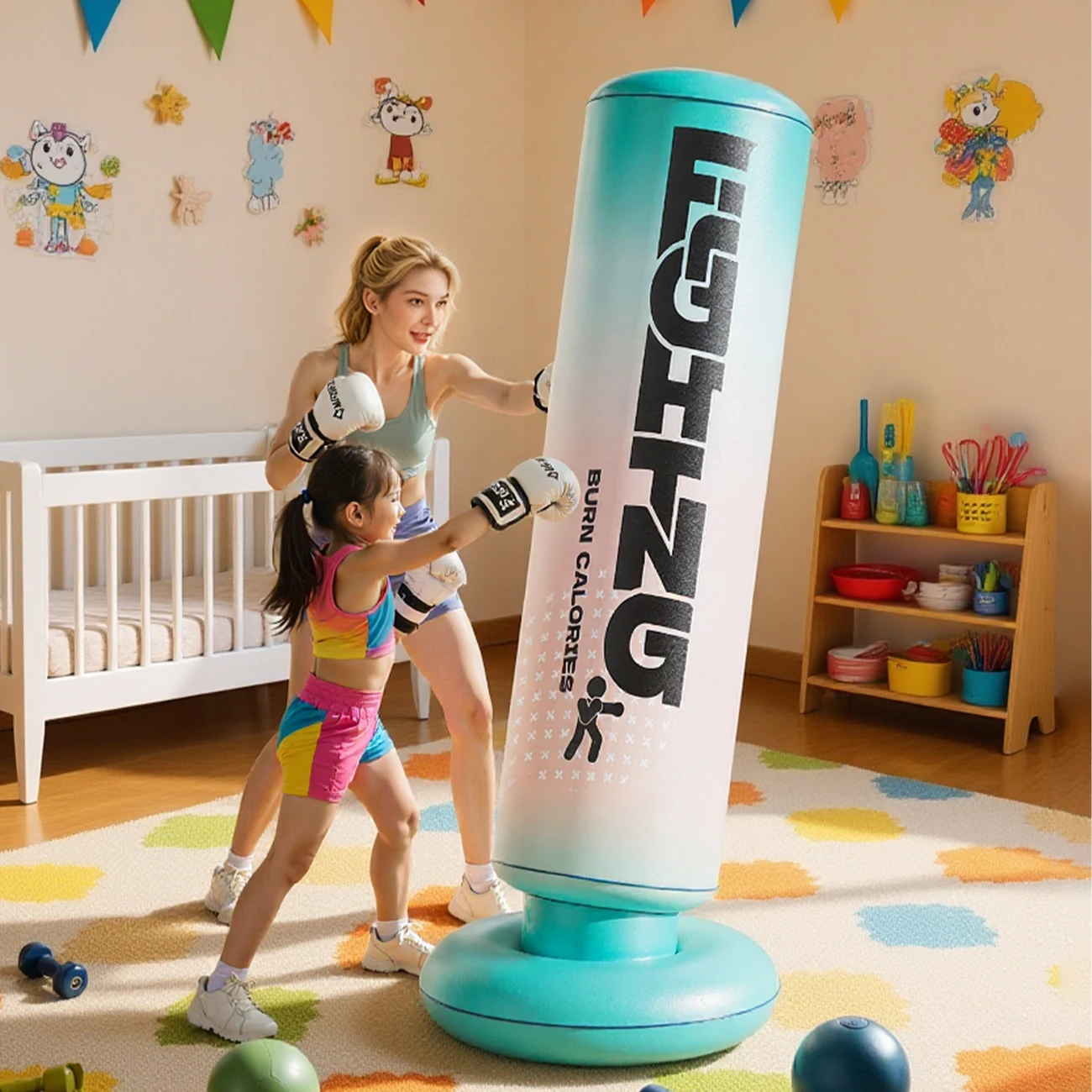 Saco de Boxeo Inflable Vertical, 1 Pieza, Saco de Boxeo de PVC para Quemar Calorías, Entrenamiento de Fuerza, Alivio del Estrés y Mejora del Estado de Ánimo