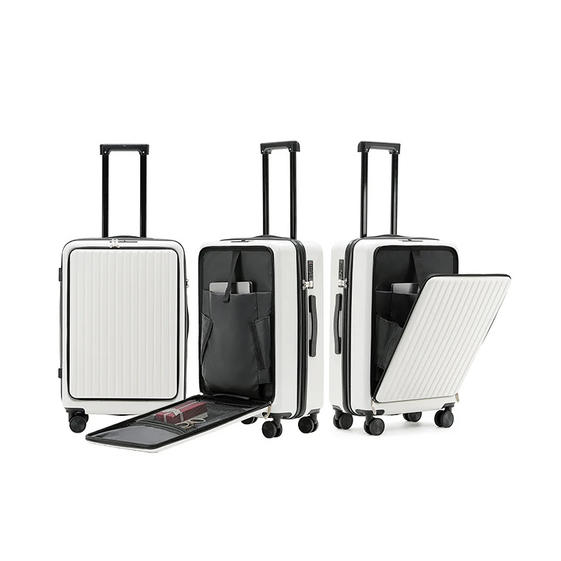 

20 Inch Cabin Suitcase Front Opening Spinner Wheel Travel Rolling Luggage For Men Women Trolley Case With TSA Lock USB Charging