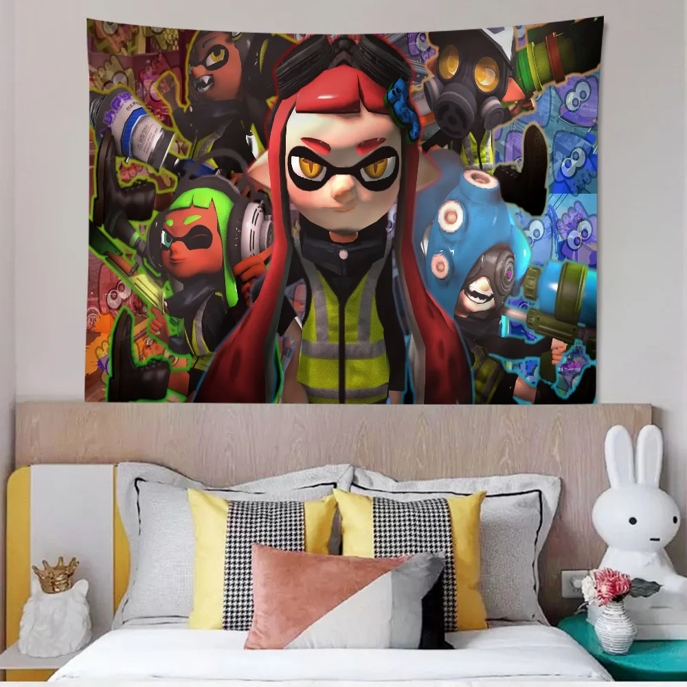 S-Splatoon Chart Tapestry Art Science Fiction Room Home Decor Cheap Hippie Wall Hanging