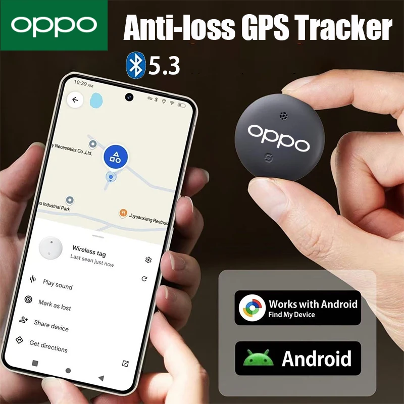 

OPPO Android GPS трекер Bluetooth 5.3 портативный локатор для ключей с защитой от потери Airtag IP67 водонепроницаемый Finder работает с устройством Find My