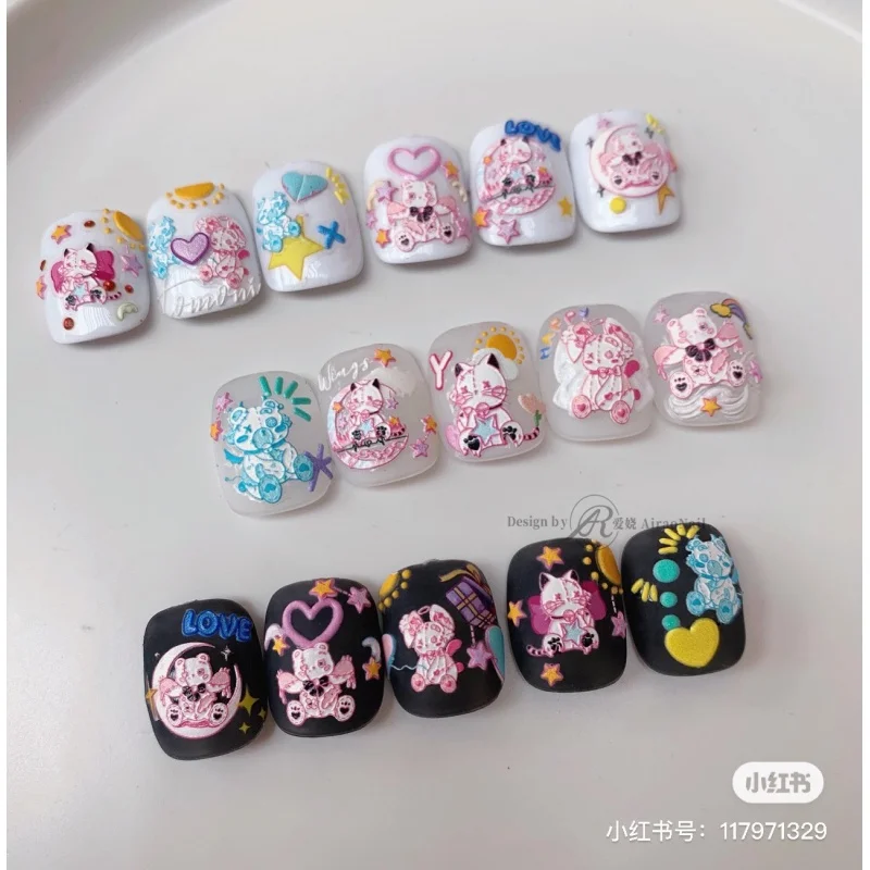 sticker Relief 717 Love Enchanting Cooperation nail Stickers Japanese Adhesive Pudding Doll