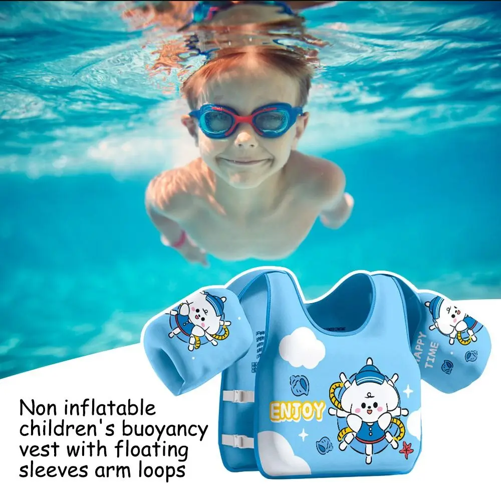 Creative Float Summer Kids Swim Vest Airless Adjustable Child Buoyancy Vest Breathable Cartoon Swim Arm Ring Baby