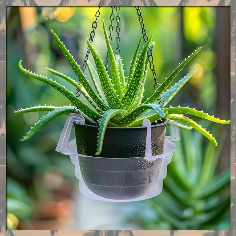

A70U New 15 Pcs Plant Water Catcher Trays- Clear Plastic Hanging Plant Saucers Drip Pans 12Inch