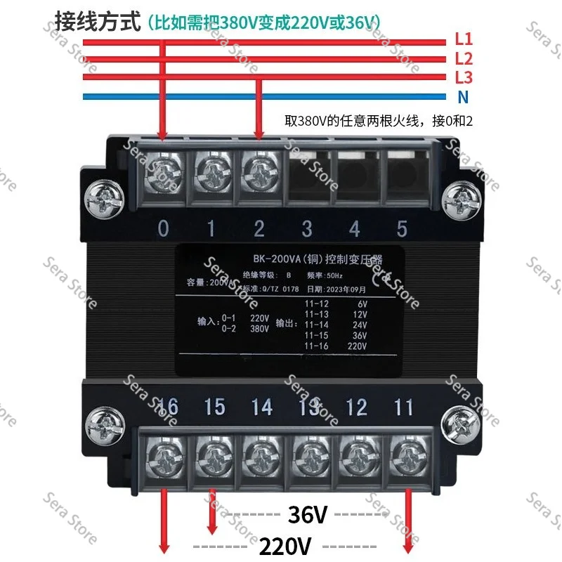 Safety Isolation Control Transformer 380V/220V to 220V/36V/24V for Machine Tool AC Supply Isolation Step down Voltage Converter
