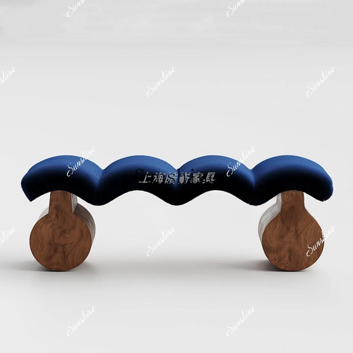 Medieval creative solid wood special-shaped fabric sofa stool bedroom bedside stool