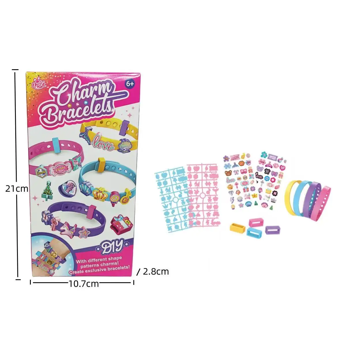 DIYビーズブレスレット編みキット、子供向けの教育用手工芸ジュエリーチェーンおもちゃ、ユニークな友情ブレスレットを作成するため