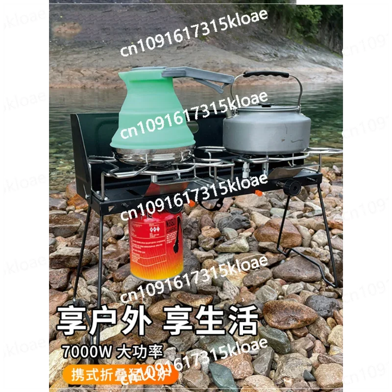 Outdoor gas barbecue, folding, portable, stove, camping stove with baking pan