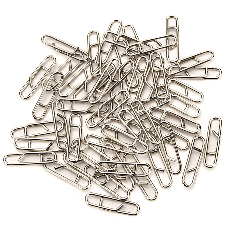 MNFT 50Pcs Powerful Stainless Steel Fast Link Clip Snap Fishing Tackle Quick Change Lead Links Clips Interlock Accessories