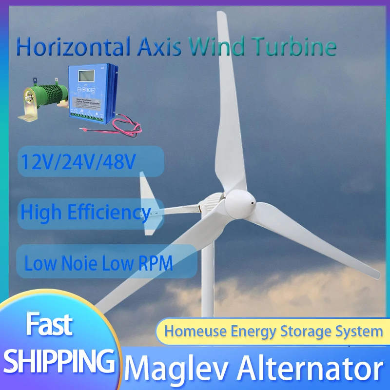 4000W High Power Wind Turbine Generator Wind Power Complete System Kit Output 220V For Home Appliance Electric Generator Camping