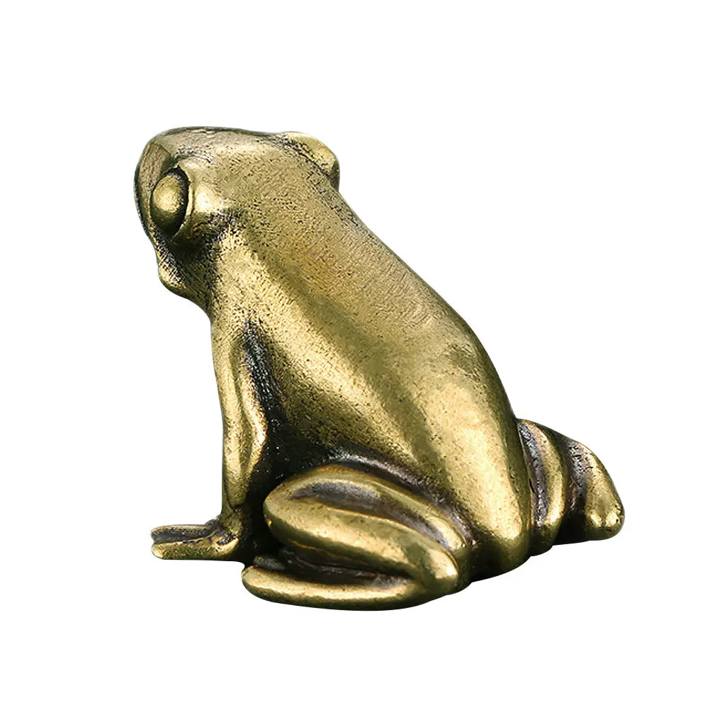 

Small Brass Frog Statue Retro Vintage Animal Decoration Desktop Brass Craft Ornament Indoor Tabletop Frogs Ornament Exquisite