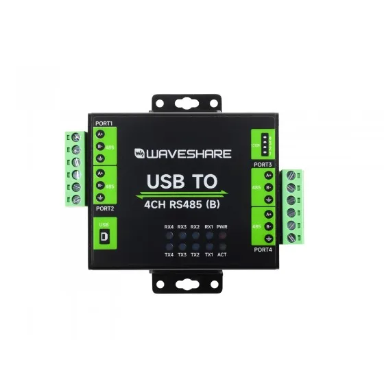 Industrial Isolated USB To 4Ch RS485 Converter (B) 26545 CH344L Chip, Multi Protection Circuits, Multi Systems Support