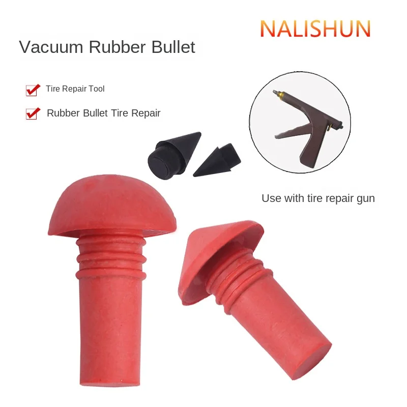 Motorcycle & Electric Scooter Vacuum Tire Quick Repair Tool Kit - Tire Repair Gun with Vulcanizing Agent & Mushroom Nail Plugs view 4