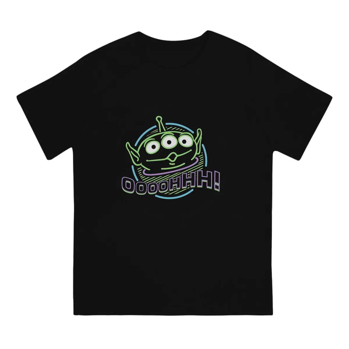 Alien Sticker Men's T Shirt Disney Toy Story Alien Vintage Tees Short Sleeve Crewneck T-Shirts Pure Cotton Gift Idea Clothes