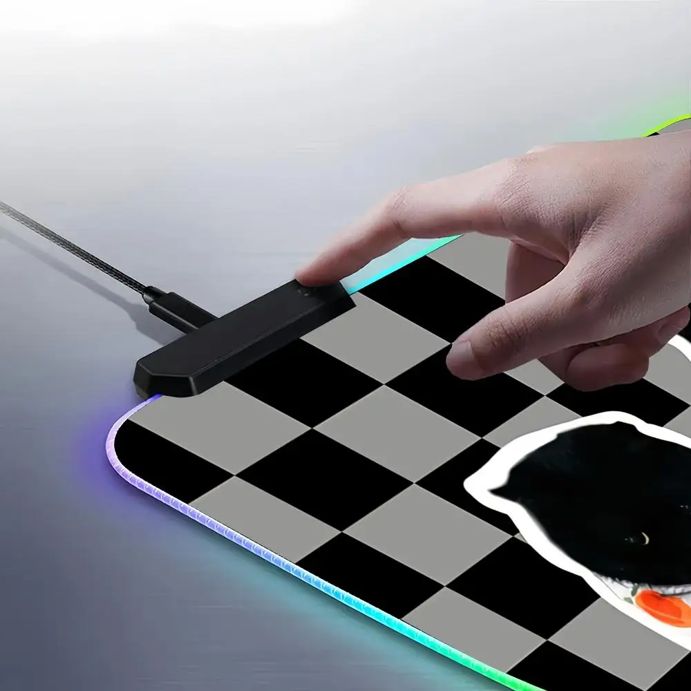 Shiba Inu  Mouse Pad RGB Mouse Pad Extended Gaming Keyboard Seven Colors LED Mats Large 1000x500mm XXL Gamer