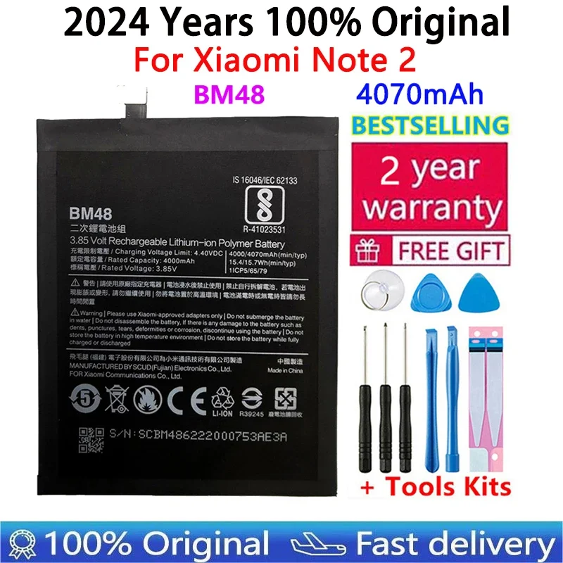 

Original Phone Battery BM48 for Xiaomi Note 2 Note2 High Quality Replacement Battery 4070mAh + Free Tools