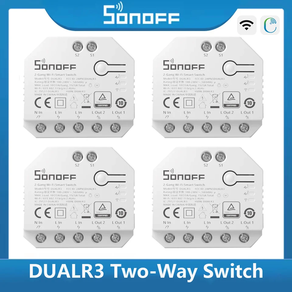 

SONOFF Dualr3 MINI Smart Switch 2-бандовый двойной релейный модуль измерения мощности работает с EWeLink Alexa Alice Smartthings Google Home