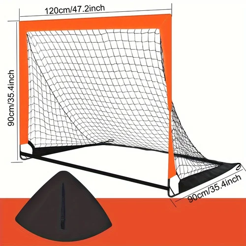 Imagen 2 del producto Portería de fútbol portátil para patio trasero, red de fútbol de entrenamiento móvil plegable para niños, portería de fútbol para interiores y exteriores, portería de fútbol emergente