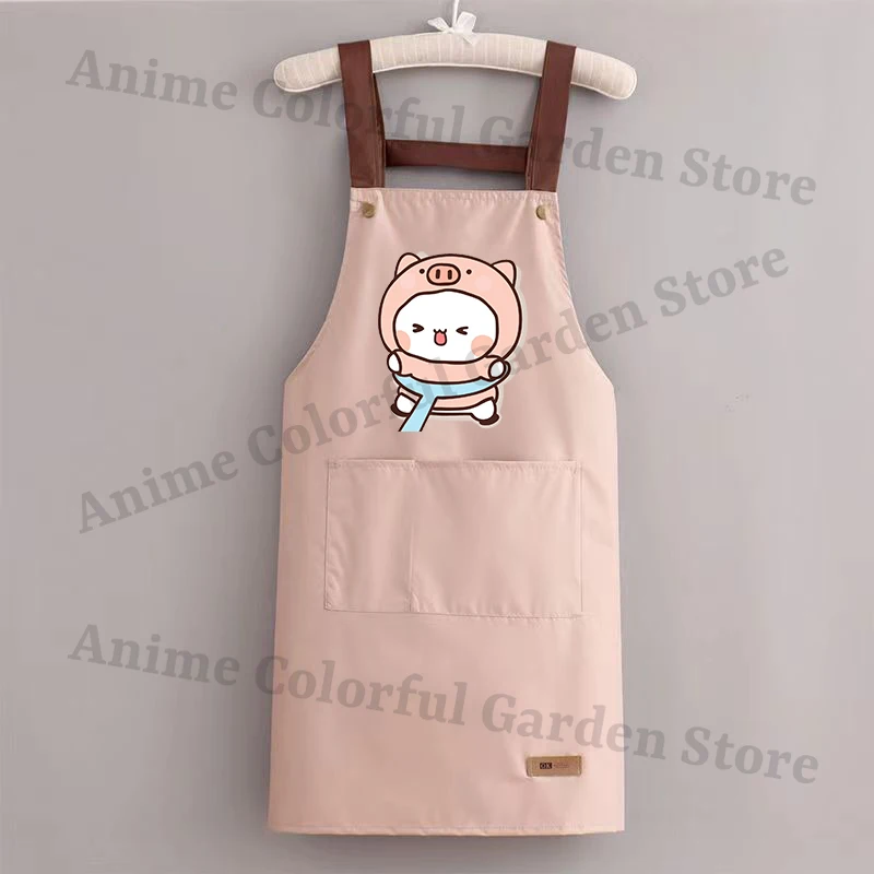 Bubu Dudu Kitchen Waterproof Oil Resistant Apron for Men Women Anime Fashion Aprons Cooking Solid Color Hotel Work Clothes Gifts