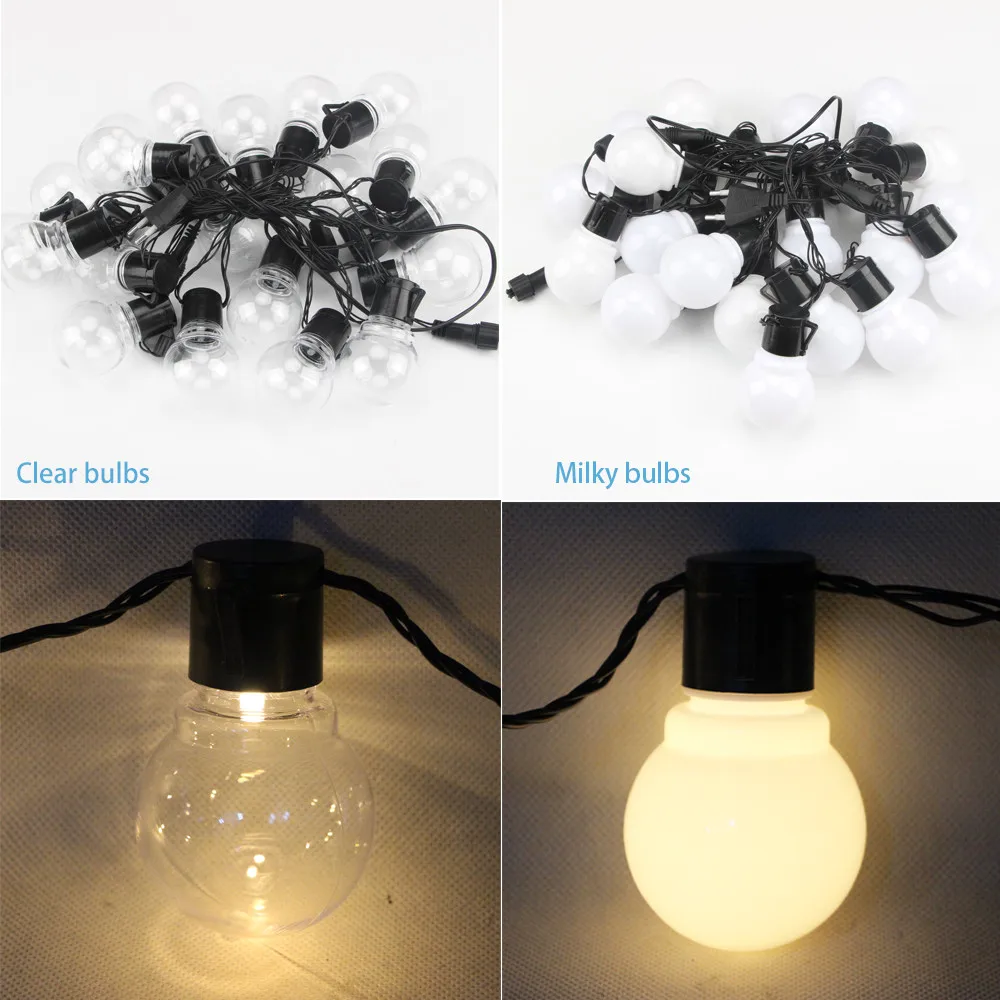 Outdoor Globe String Lights Connectable Waterproof Party 6M 20LED String Light Wedding Christmas Wedding Valentine Holiday Decor