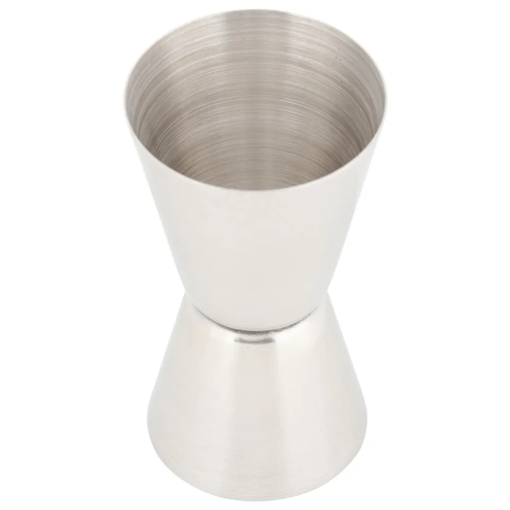 2pcs 20/40ml Stainless Steel Cocktail Jigger Double-Head Design Reversible Pourer Double Head Measuring Cup Silver