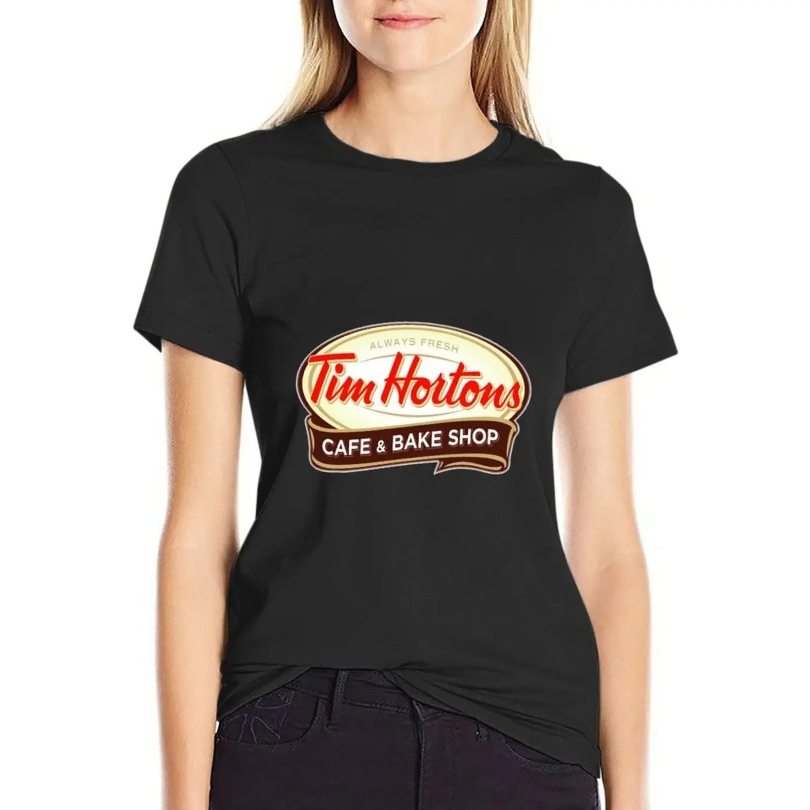 Tim Hortons T-shirt Female clothing Blouse black t shirts for Women