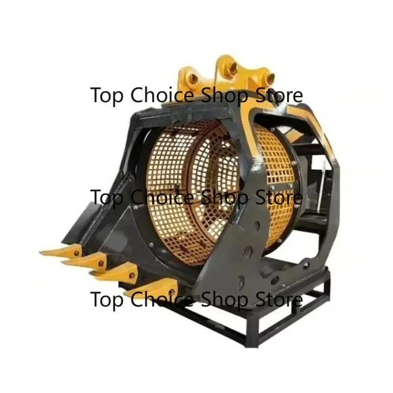 High Quality 360 Degree Rotating Bucket Soil Stones Sieving Screening for Mini Exca-vator
