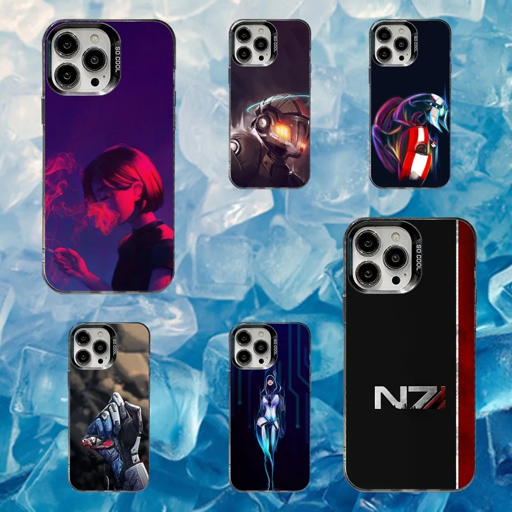 

N7 M-Mass Effect Game Phone Case For iPhone 16,15,14,13,12,11,Mini,Pro,SE,MAX White Matte Shockproof Cover