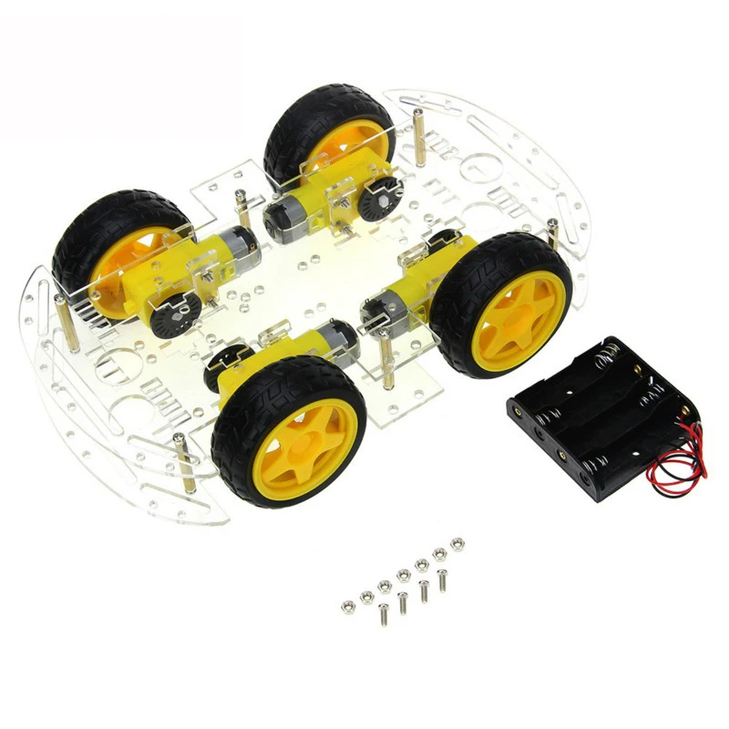 Kit telaio per auto robot intelligente 4WD per arduino con encoder di velocità Nuovo