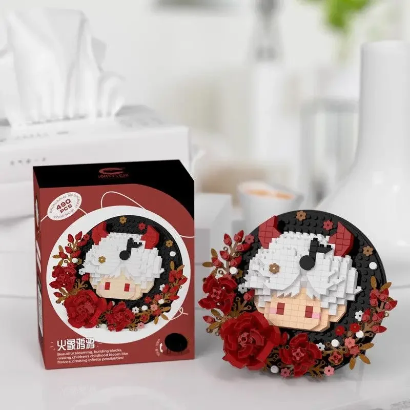 Love and Deepspace Qin Che & Qi Yu Badge Holder Micro‑building Block Assembly Toy Birthday Gift
