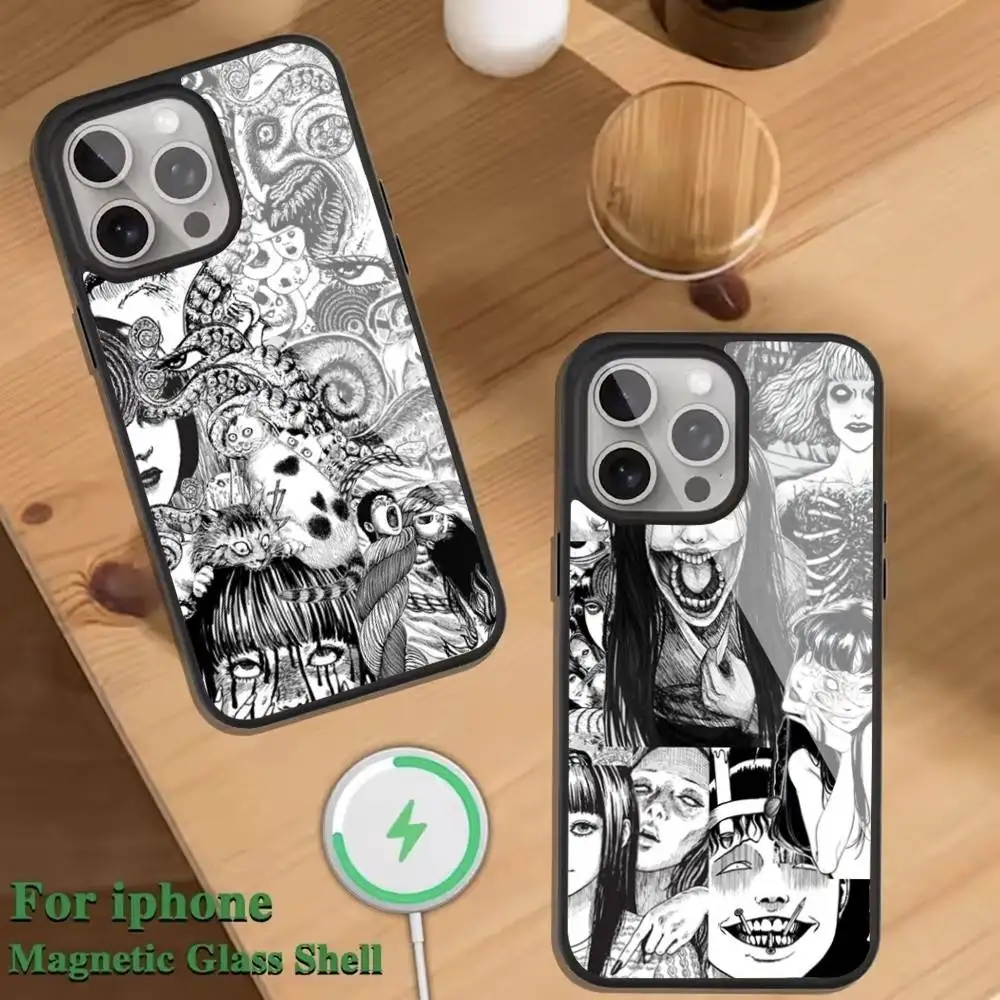 

Epc J-Junjito comics Phone Case For Magnetic Wireless Charge Cover For iphone 16 15 14 13 12 11 Pro Max Plus Coque