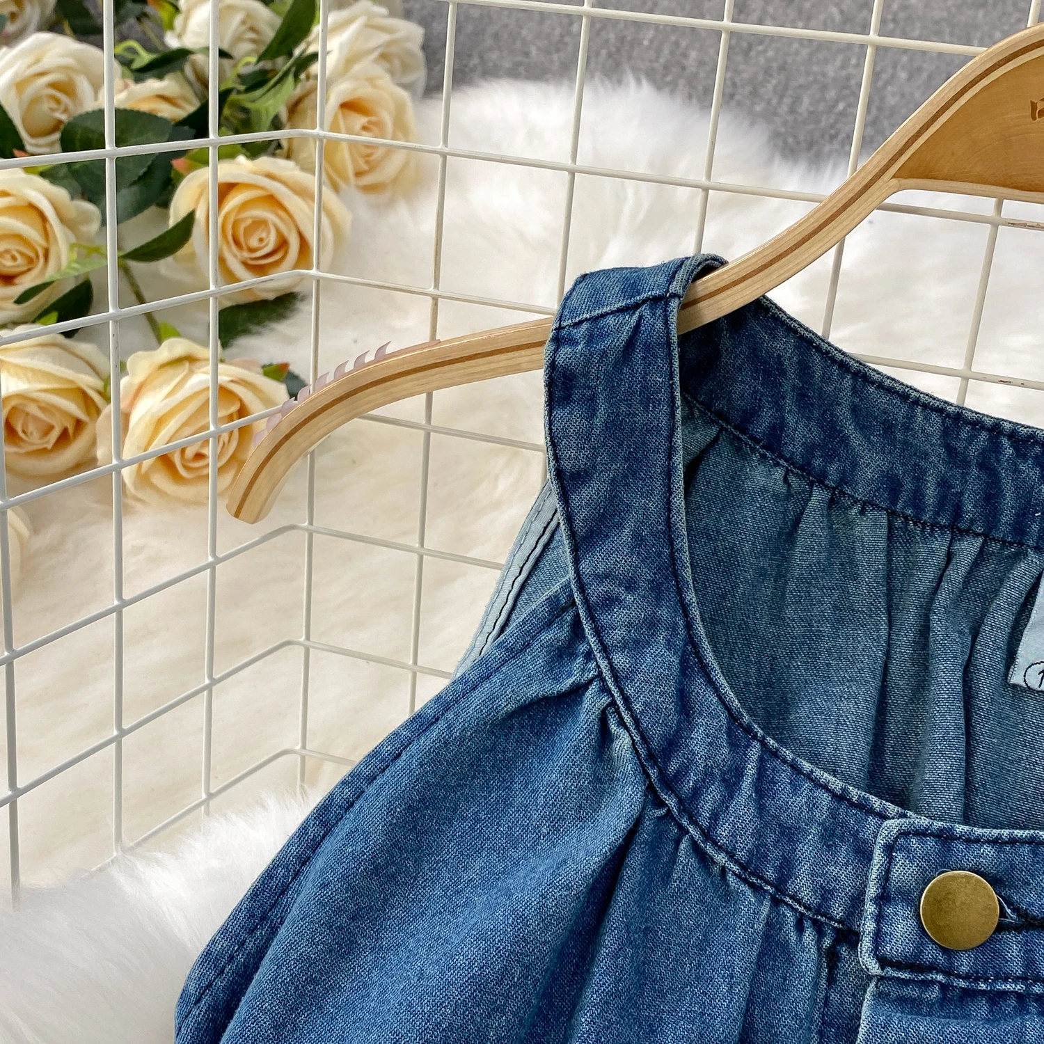 Tuta di jeans senza maniche da donna Estate Nuovi pagliaccetti a gamba dritta a gamba larga dimagranti a vita alta