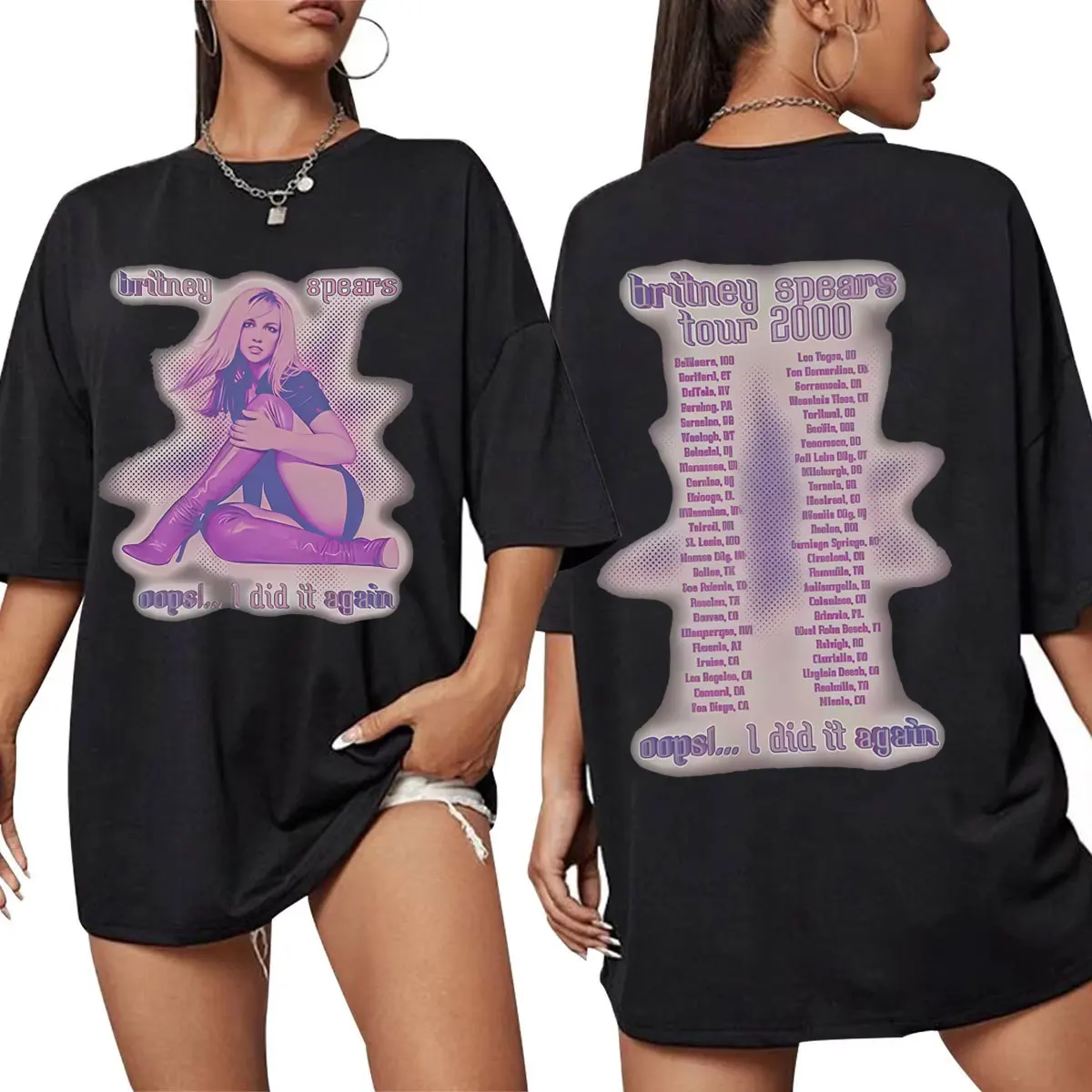 

Britney Spears Oops I Did It Again Tour 2000 T-shirt Summer Men Women Clothing Hip Hop Vintage Oversized Street Crewneck T Shirt