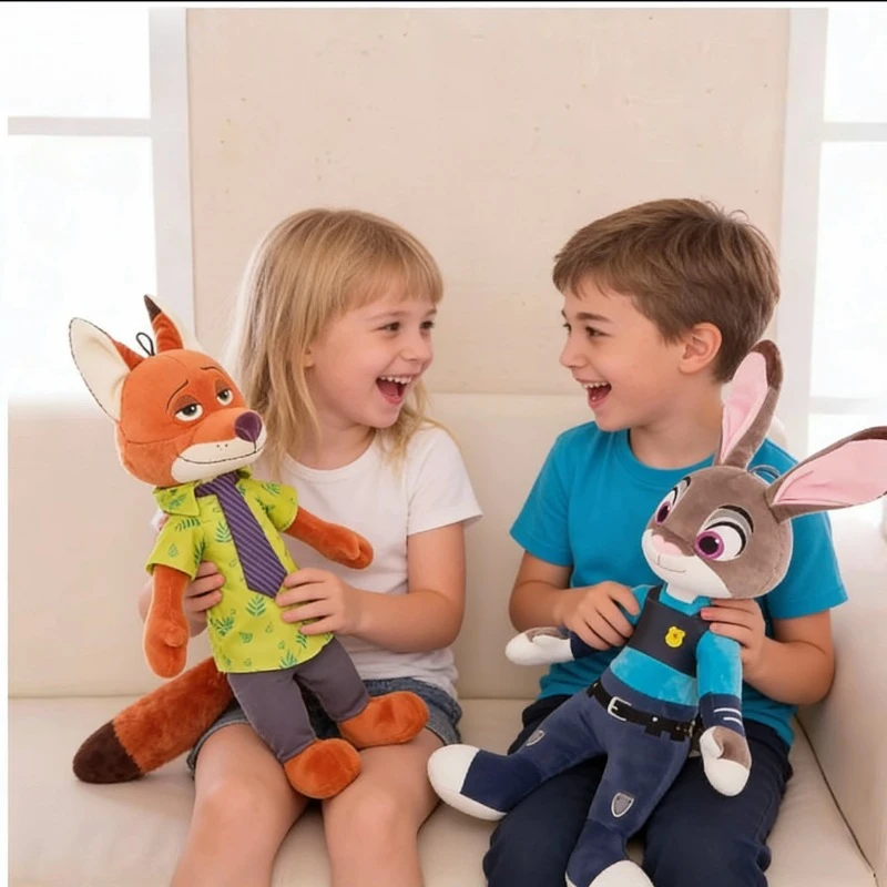 @Disney@ Zootopia 2 Kreskówka Uroczy Zwierzak Królik Judy, Lis Pan Nick Pluszowa lalka Dekoracja do sypialni Prezent na urodziny Boże Narodzenie