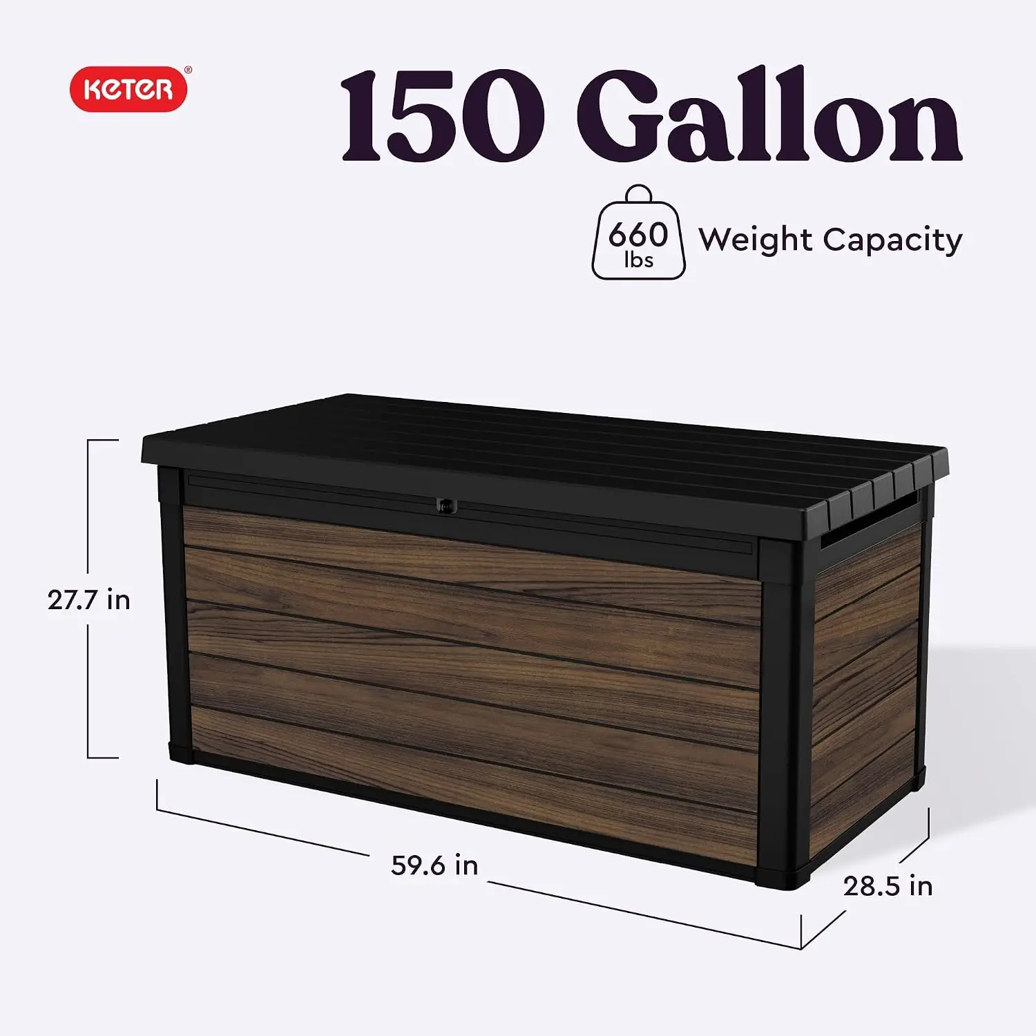 Signature Collection 150 Gallon Resin Deck Box Organization and Storage for Patio Outdoor Cushions, Throw Pillows, Garden Tools