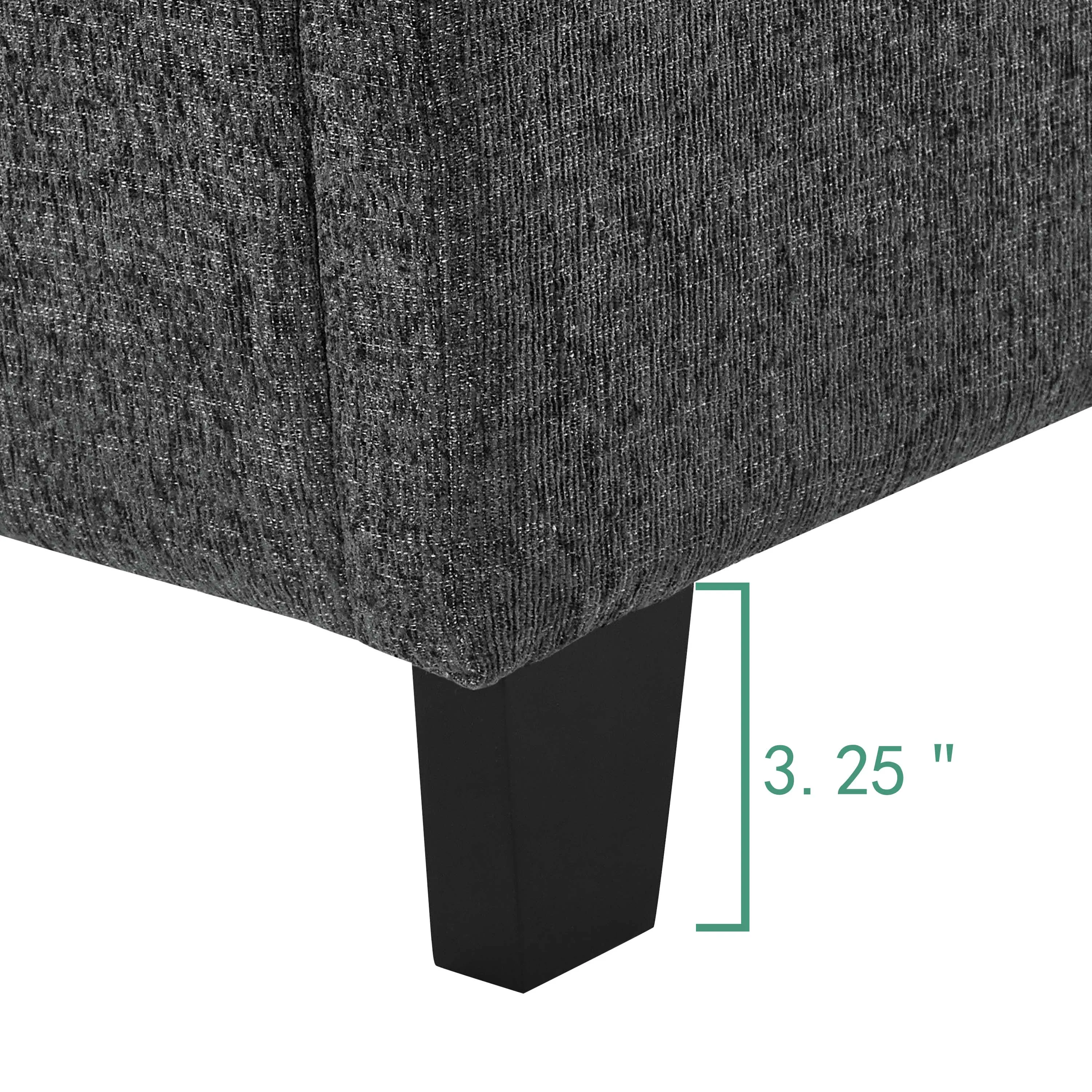 [Flash Sale]Bridgevine Home Queen Size Grey Squares Upholstered Platform Bed[US-Stock] image 5
