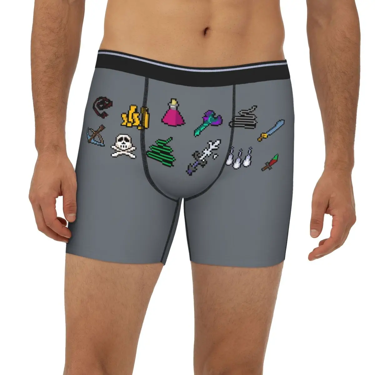 

Old School Runescape Player Killing Bundle Long Boxer Underpants Short Men Panties Underwear for Homme Man Boyfriend Gifts