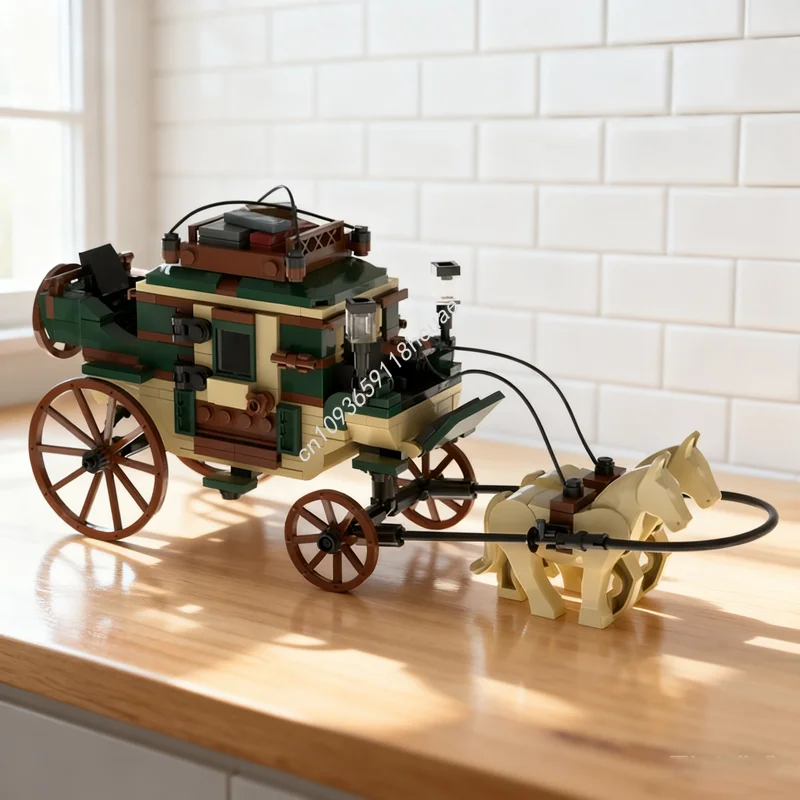 

476 шт. MOC классическая карета город дорожная модель строительные блоки строительство собрать рождественский подарок DIY игрушки творческий кирпич