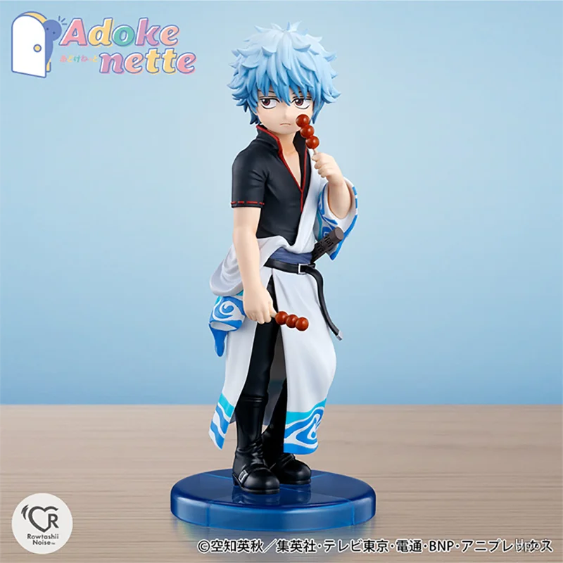 Original Bandai Adokenette Gintama Sakata Gintoki Katsura Kotarou Takasugi Shinsuke Action Figure Model Collectible Toys 14.5Cm