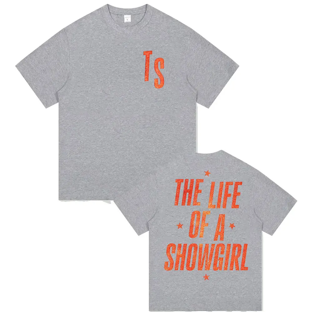 TS حياة ألبوم فتاة الإستعراض 2025 الصيف جماليات الرجعية عالية الجودة عادية اضافية كبيرة القطن تي شيرت للرجال والنساء #4