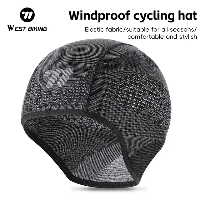 WEST BIKING Dzianinowa czapka rowerowa Całoroczna wiatroszczelna elastyczna oddychająca wyściółka do kasku rowerowego Czapka ochronna na uszy Sprzęt rowerowy