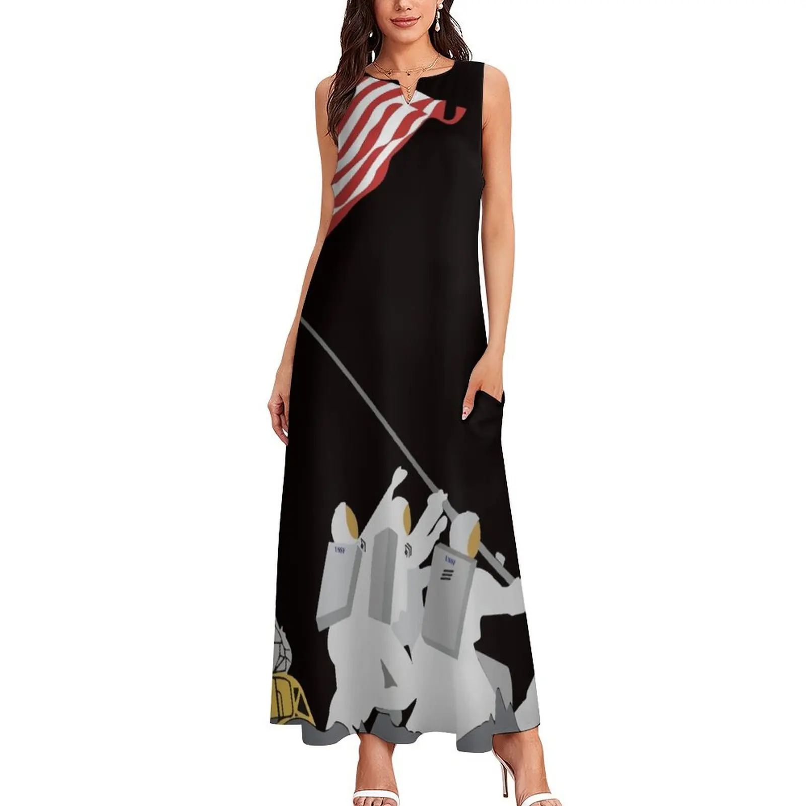 Astronauts Raising the Flag Long Dress party dresses women summer dress woman 2025 trendy