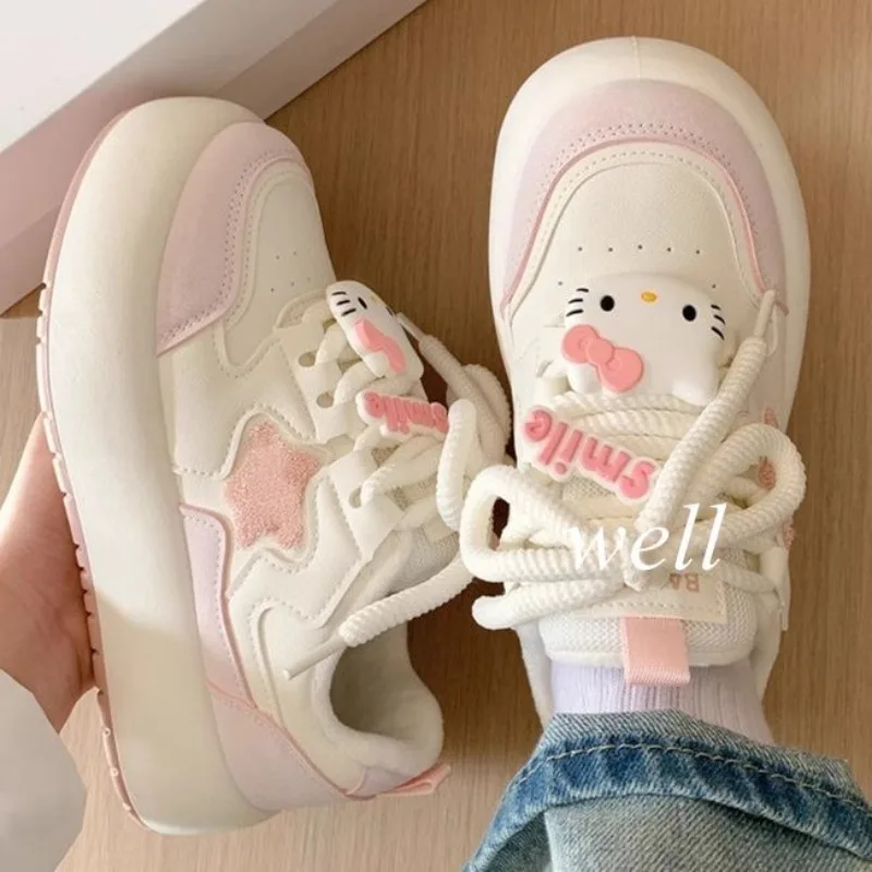 

Hello Kitty Anime Kawaii Sanrio Ins Pendant Board Shoes Cute Cartoon Pochacco Casual Sneakers Ins Fashion Gifts for Girls